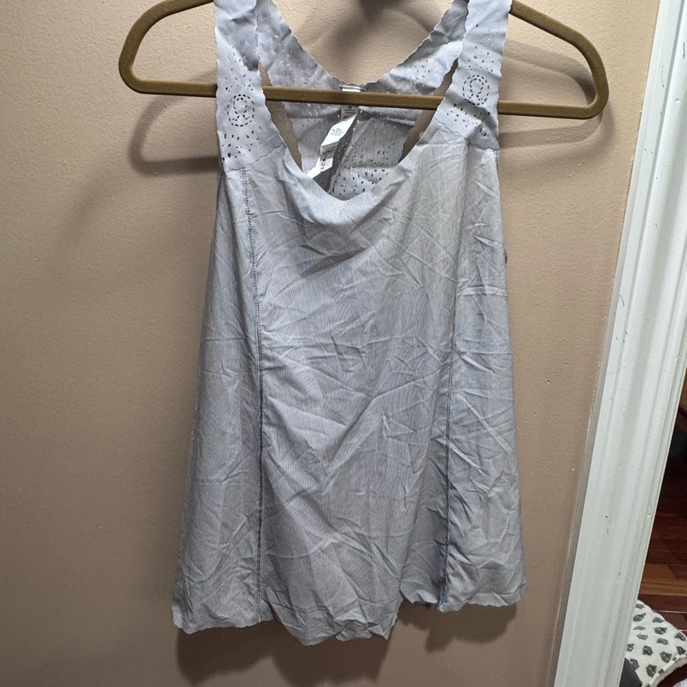 New- never used| Lululemon | Light Gray Eyelet Racerback Tank Top